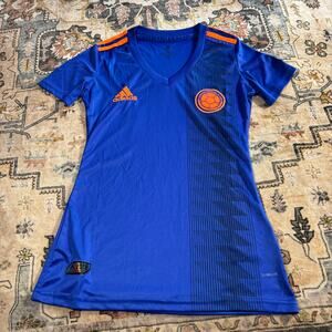 Adidas Columbia 2018 Away Jersey Blue Orange Women's Size Small Futbol Soccer